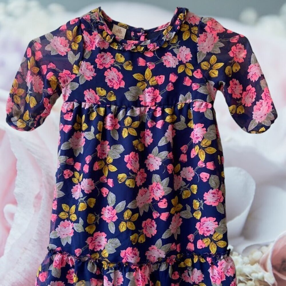 Route 66 Floral Ruffle Dress
